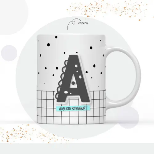 Arquivo Digital Arte Caneca Alfabeto Menina