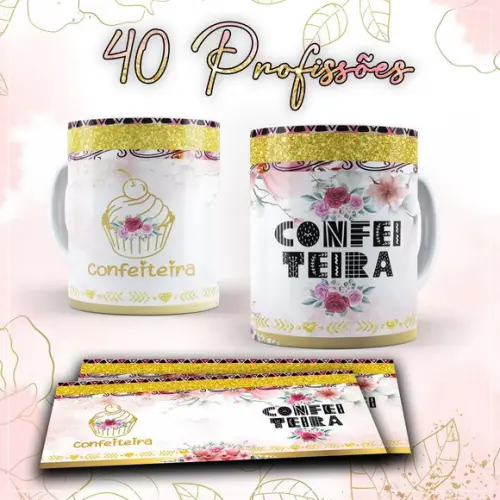 Arquivo Digital Arte Caneca 40 Profissões