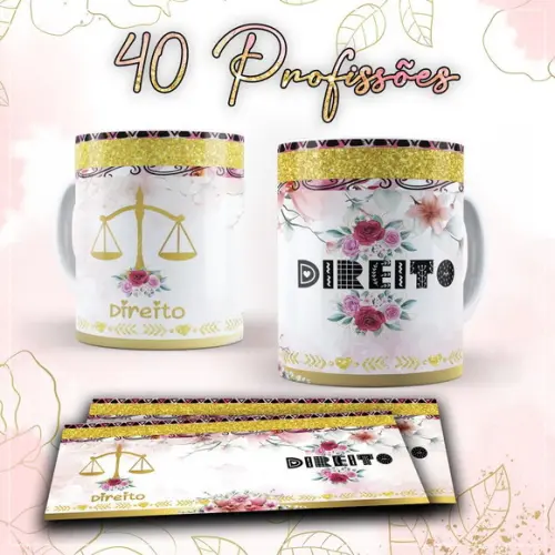 Arquivo Digital Arte Caneca 40 Profissões