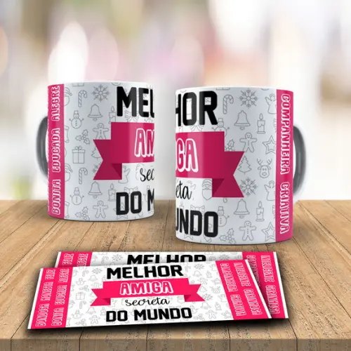 Arquivo Digital Arte Caneca Amigo Secreto