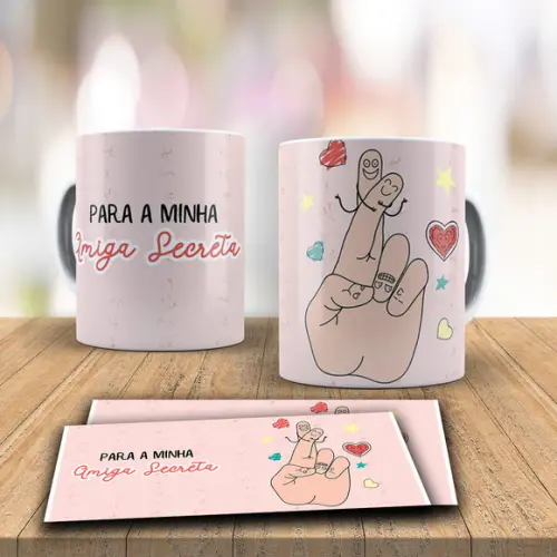 Arquivo Digital Arte Caneca Amigo Secreto