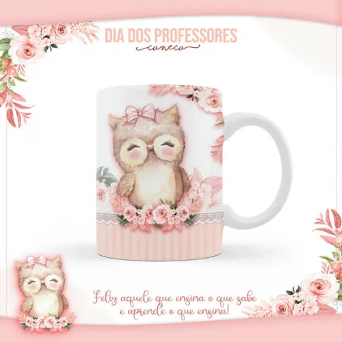 Arquivo Digital Arte Caneca Coruja