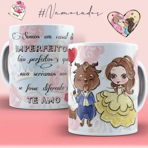 Arquivo Digital Arte Caneca Desenho Dia dos Namorados