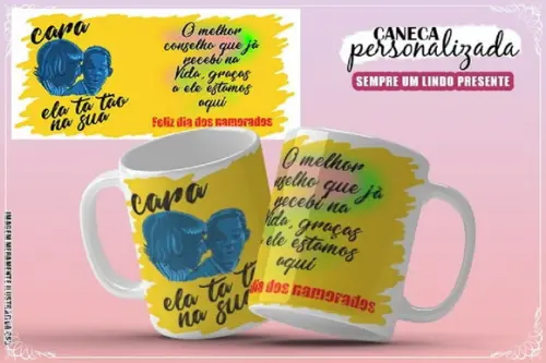 Arquivo Digital Arte Caneca Dia dos Namorados