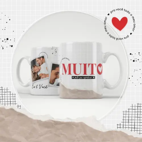 Arquivo Digital Arte Caneca Dia dos Namorados