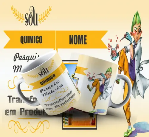 Arquivo Digital Arte Caneca Profissão