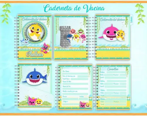 ARQUIVO DIGITAL CADERNETA VACINA BEBE BABY SHARK