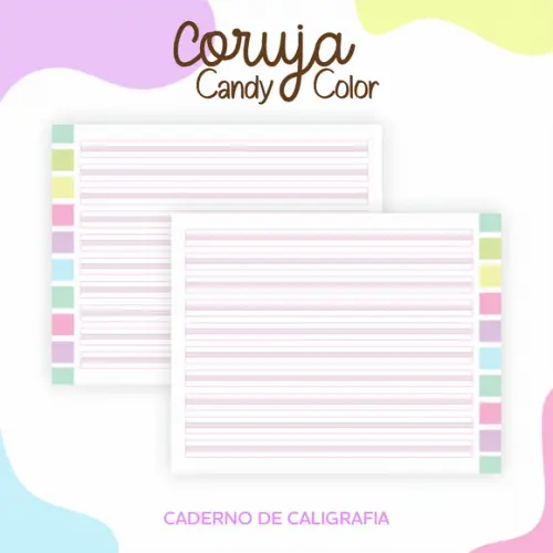 Arquivo Digital Caderno Coruja Candy Color
