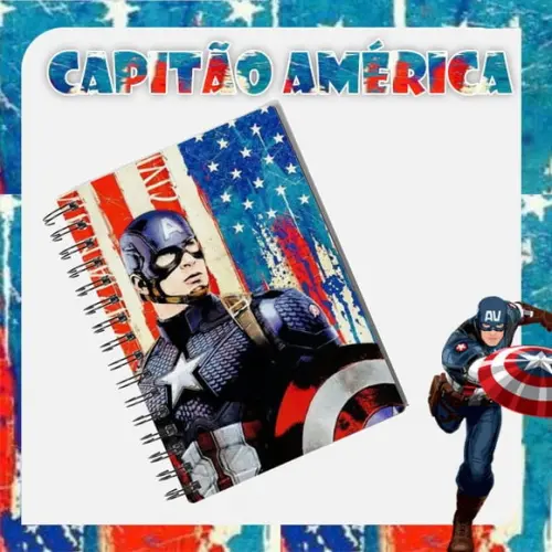 Arquivo Digital Capa Caderno Capitão América