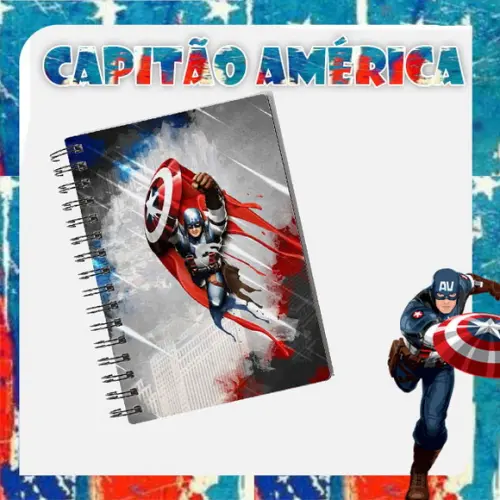 Arquivo Digital Capa Caderno Capitão América