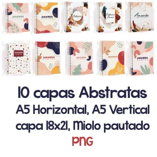 Arquivo Digital Capa Caderno Abstrata