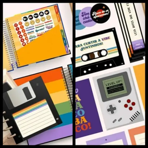 Arquivo Digital Capa Caderno e Agenda Retro