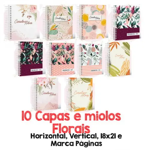 Arquivo Digital Capa Caderno Floral