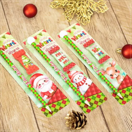 Arquivo Digital Cartão Lápis e Bala Natal
