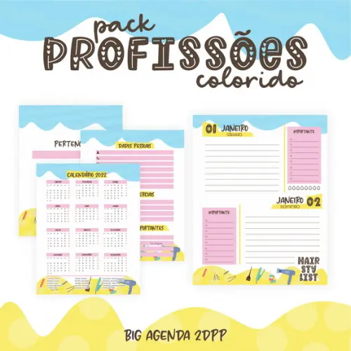 Arquivo Digital Combo Agenda Hair Stylist 2022