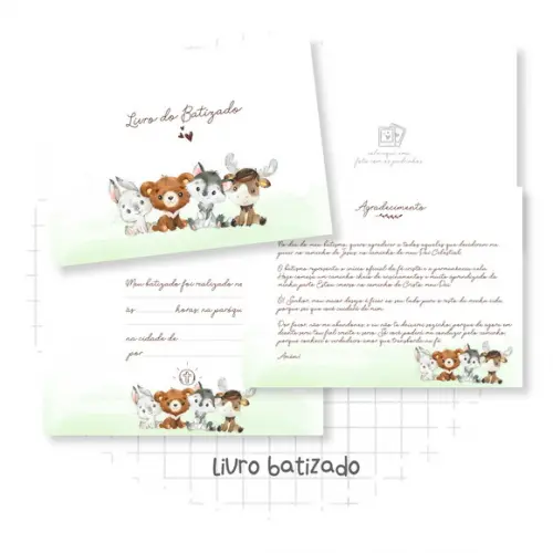 ARQUIVO DIGITAL COMBO BEBÊ ANIMAIS FLORESTA