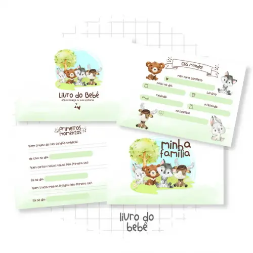 ARQUIVO DIGITAL COMBO BEBÊ ANIMAIS FLORESTA