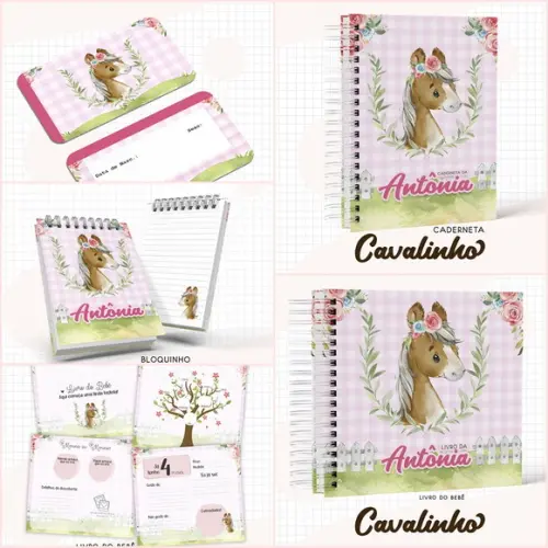 Arquivo Digital Combo Caderneta + Livro Cavalo Menina