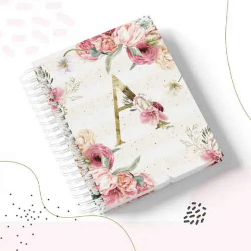 ARQUIVO DIGITAL COMBO CADERNO + BLOQUINHO FLORAL