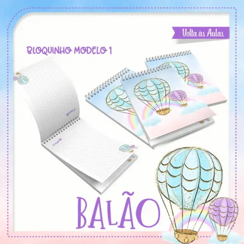 ARQUIVO DIGITAL COMBO CADERNO + BLOQUINHO BALÃO