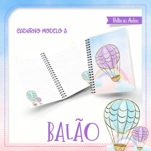 ARQUIVO DIGITAL COMBO CADERNO + BLOQUINHO BALÃO