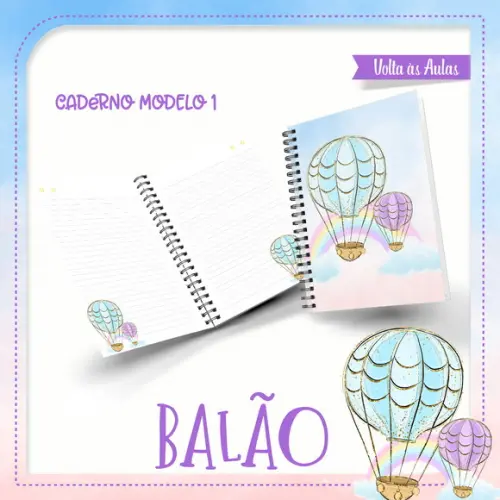 ARQUIVO DIGITAL COMBO CADERNO + BLOQUINHO BALÃO