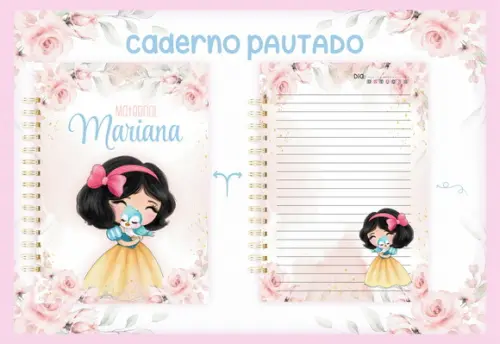 Arquivo Digital Combo Caderno Branca de neve