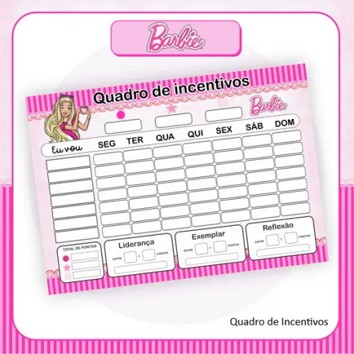 Arquivo Digital Combo Caderno Barbie