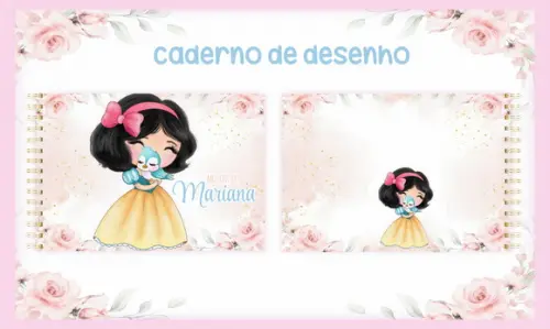 Arquivo Digital Combo Caderno Branca de neve