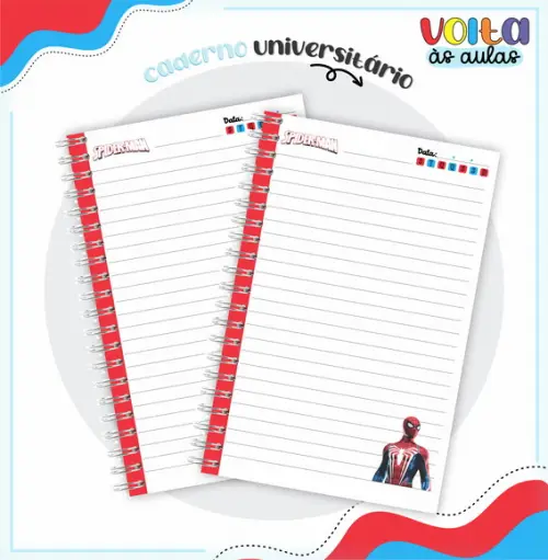 Arquivo Digital Combo Caderno Homem Aranha