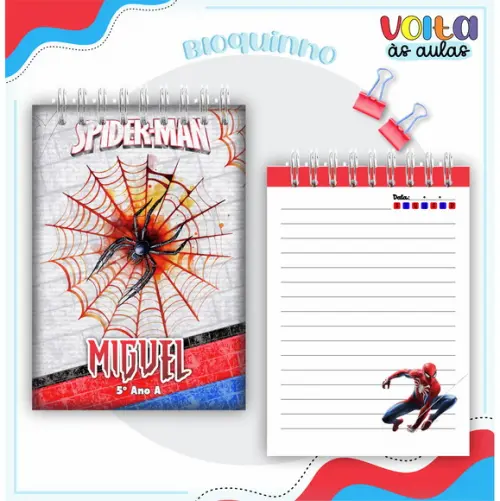 Arquivo Digital Combo Caderno Homem Aranha
