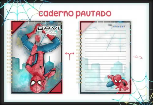 Arquivo Digital Combo Caderno Homem Aranha