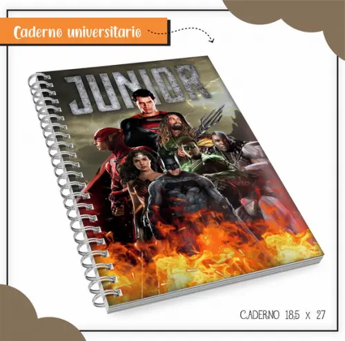 Arquivo Digital Combo Caderno Liga da Justiça