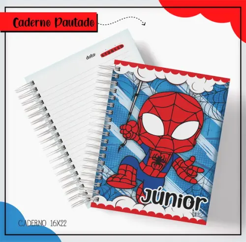Arquivo Digital Combo Caderno Homem Aranha