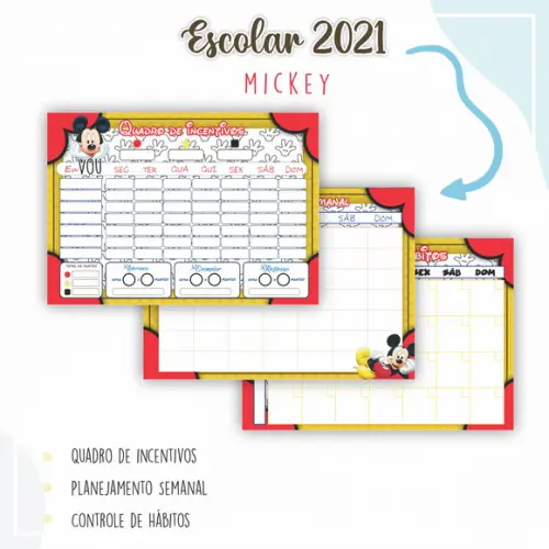 Arquivo Digital Combo Caderno Mickey