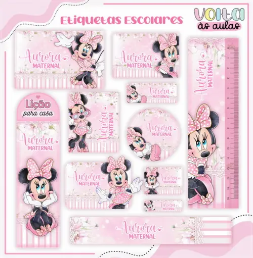 Arquivo Digital Combo Caderno Minnie