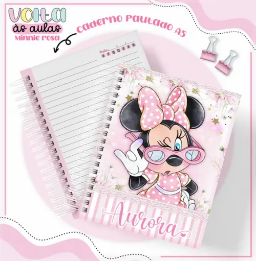 Arquivo Digital Combo Caderno Minnie