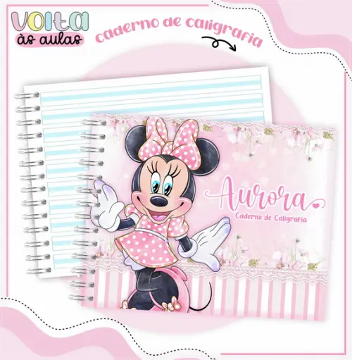 Arquivo Digital Combo Caderno Minnie