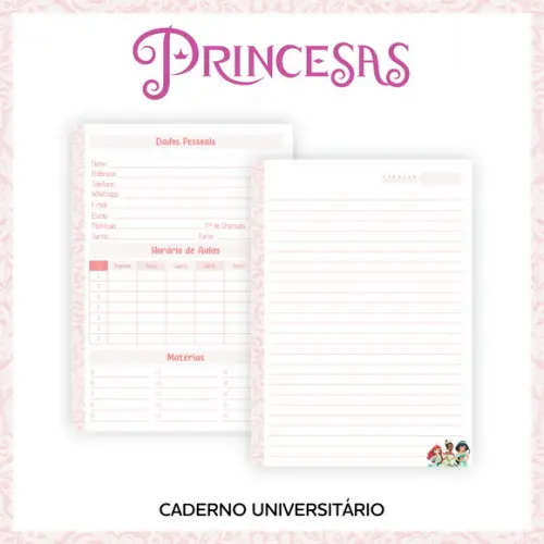 Arquivo Digital Combo Caderno Minnie