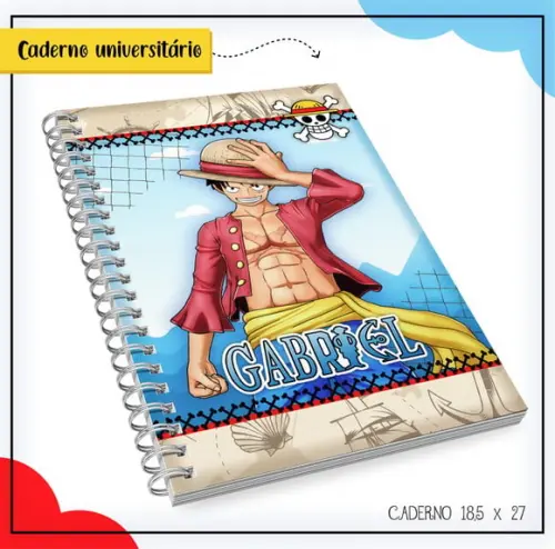 Arquivo Digital Combo Caderno One Piace