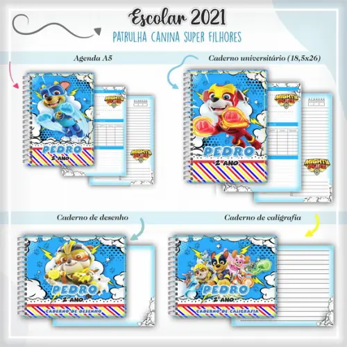 Arquivo Digital Combo Caderno Patrulha Canina