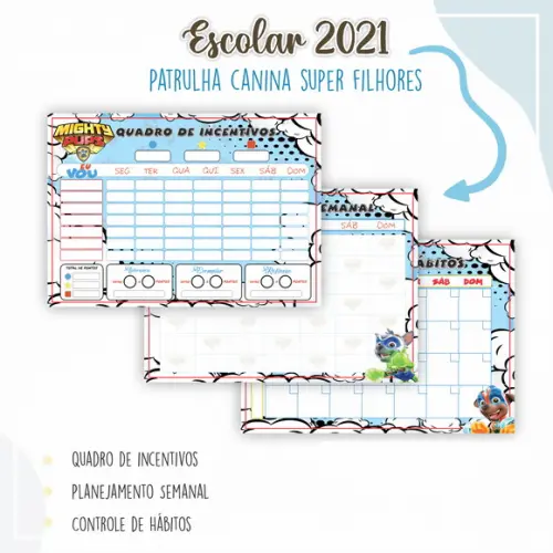 Arquivo Digital Combo Caderno Patrulha Canina