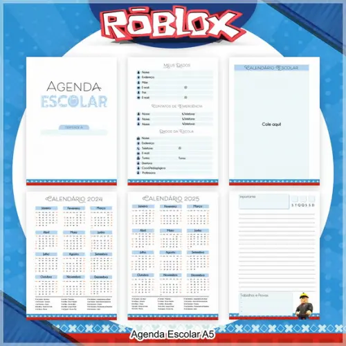 Arquivo Digital Combo Caderno Roblox