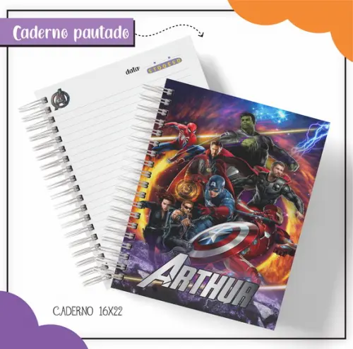 Arquivo Digital Combo Caderno Vingadores