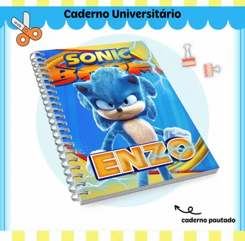 Arquivo Digital Combo Caderno Sonic