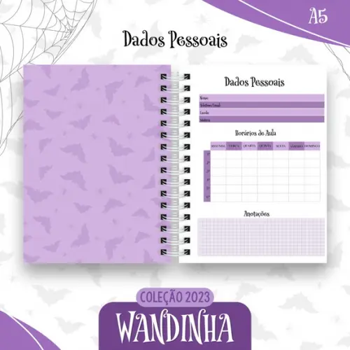 Arquivo Digital Combo Caderno Wandinha Adams