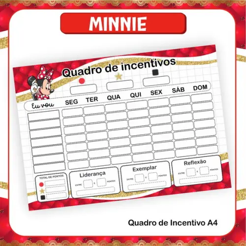 Arquivo Digital Combo Escolar 2023 Minnie Vermelha