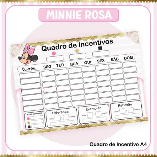 Arquivo Digital Combo Escolar 2023 Minnie Rosa
