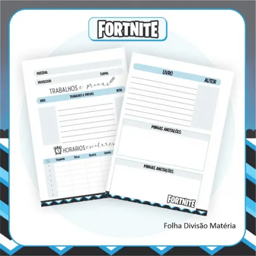 Arquivo Digital Combo Escolar 2023 Fortnite