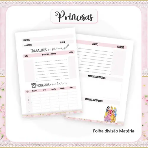 Arquivo Digital Combo Escolar 2023 Princesas